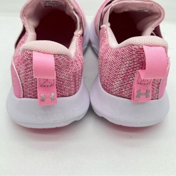 NEW Under Armour Girls Pink Slip On Sneaker - Size 4 Youth - Picture 5 of 7
